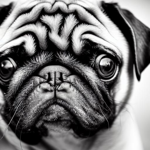 Dramatic Pug Portrait in Ambient Light