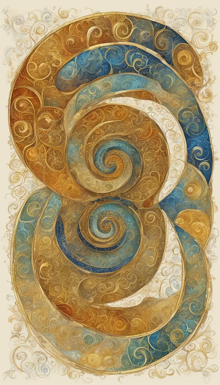 Golden Ratio Sacred Spiral with Vivid Colors