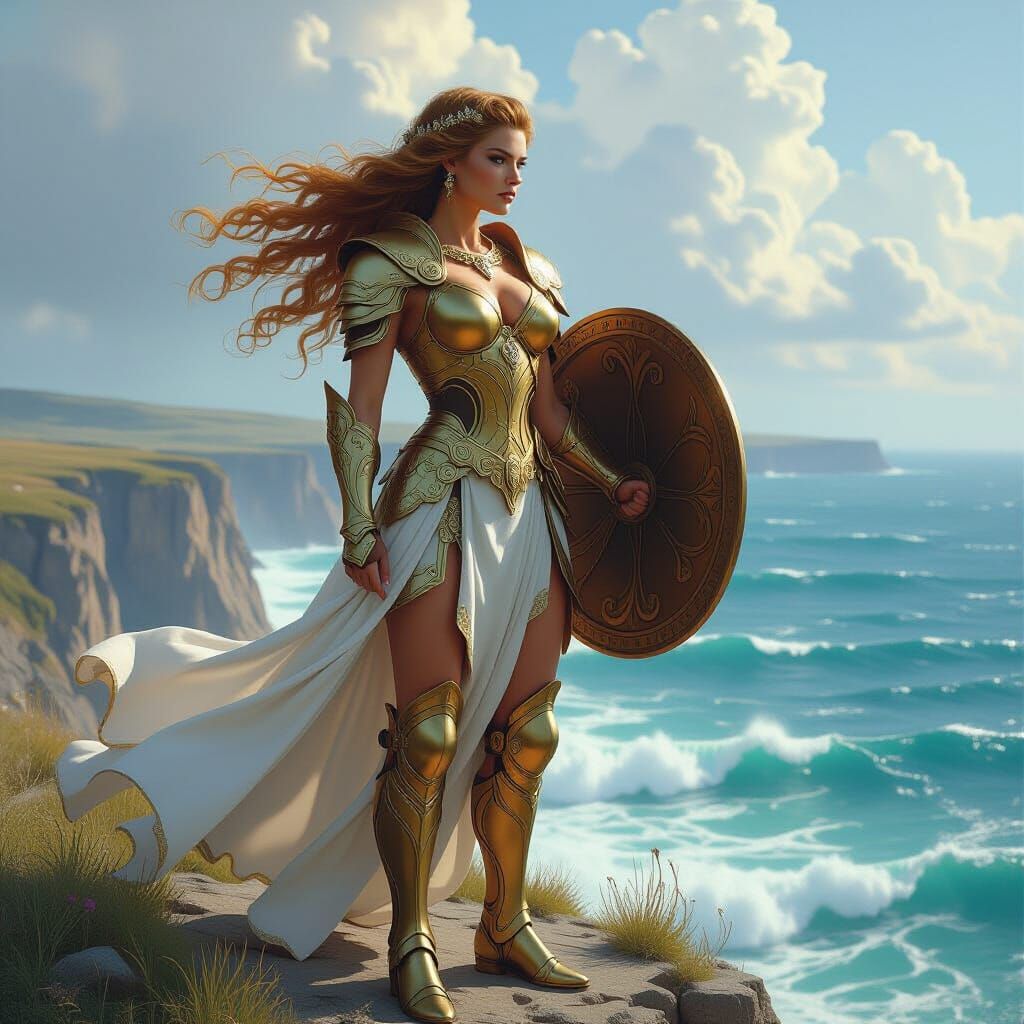 Valkyrie Warrior in Art Nouveau Style