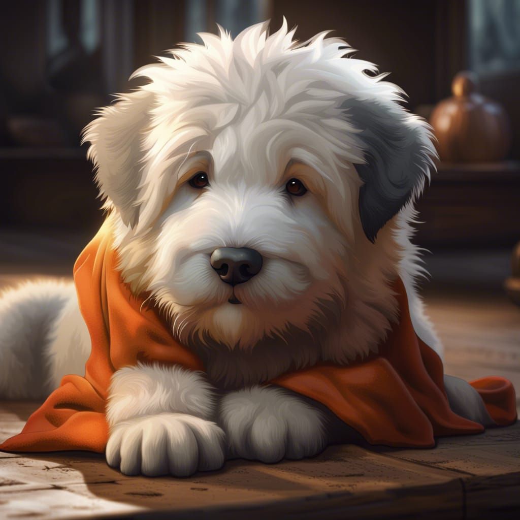 Old English Sheepdog Puppy Concept Art