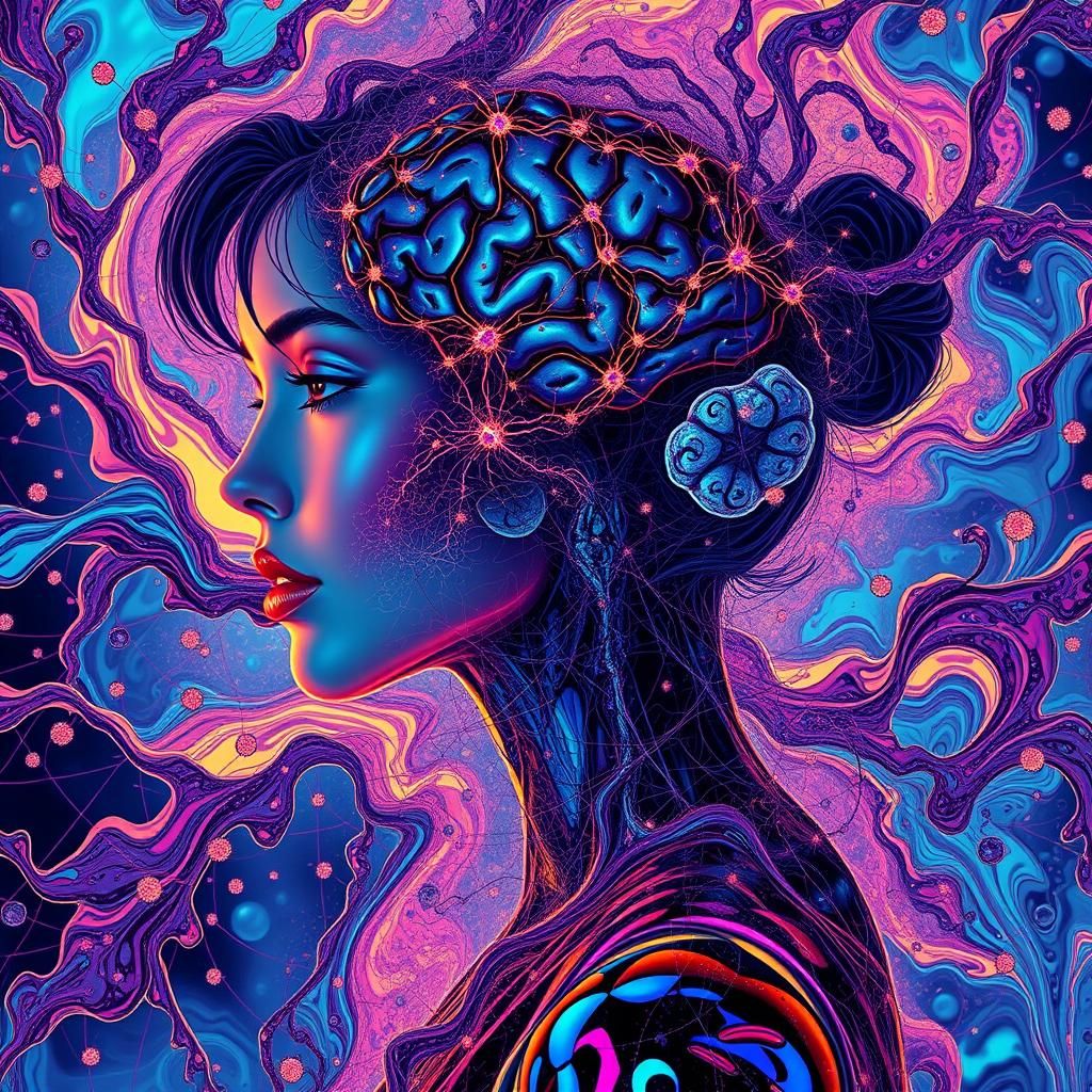 Surreal Brainscape: Digital Art with Organic Shapes