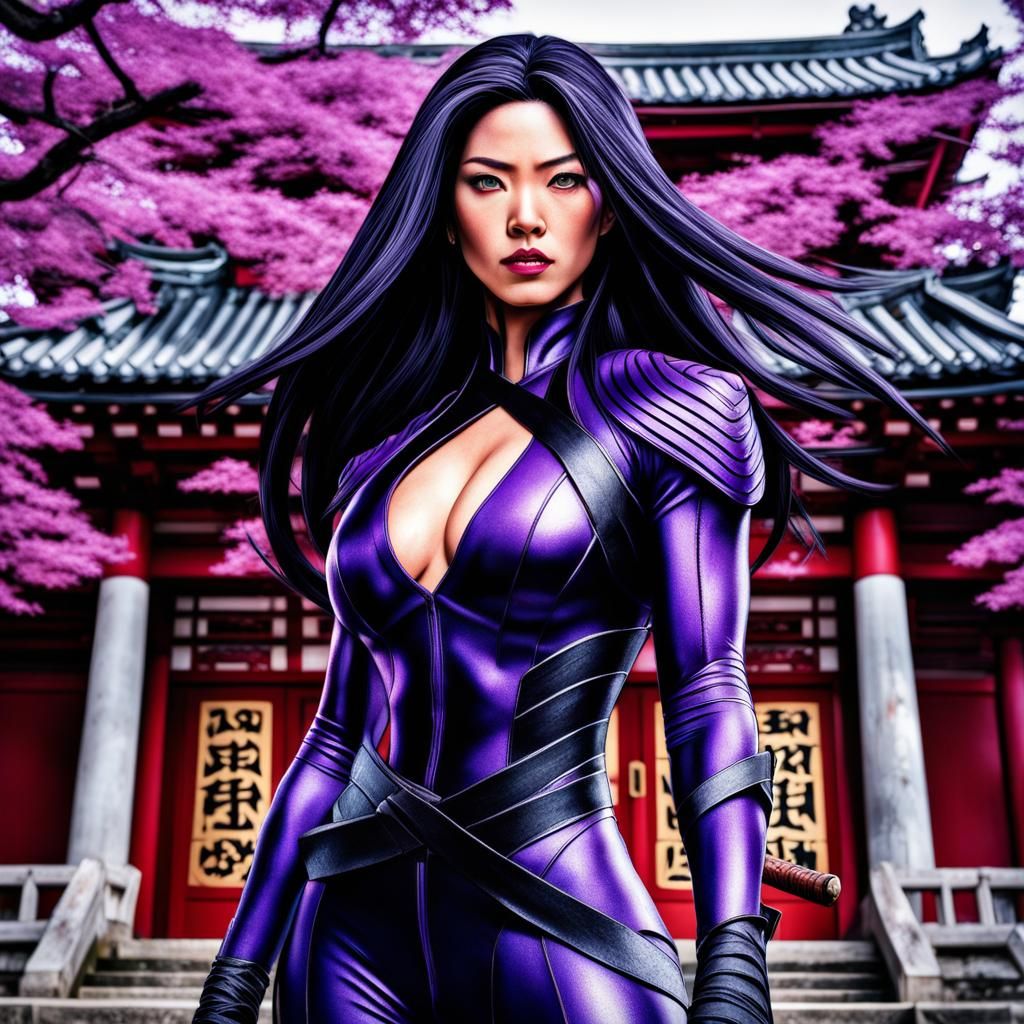 Hyperrealistic Comic Book Portrait of Psylocke