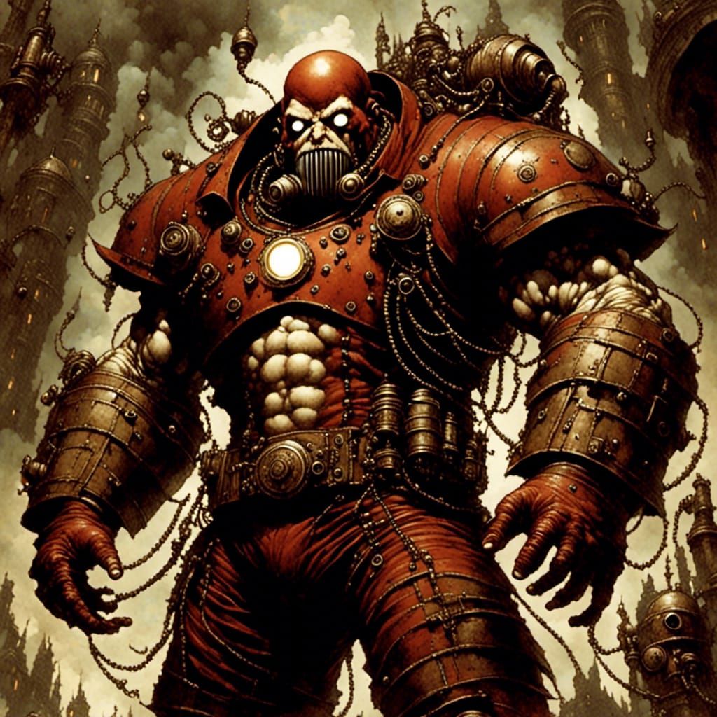 Steampunk Juggernaut in Marvel Comic Style