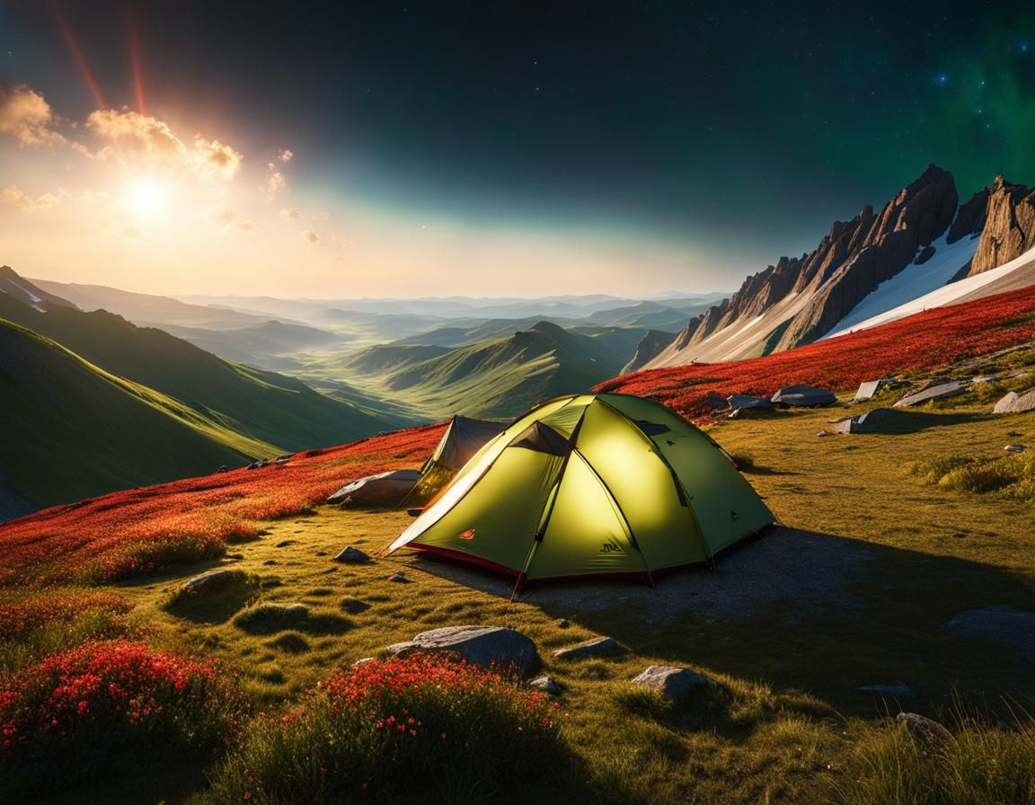 Cosmic Campsite: Hyperrealism Meets Epic Scale