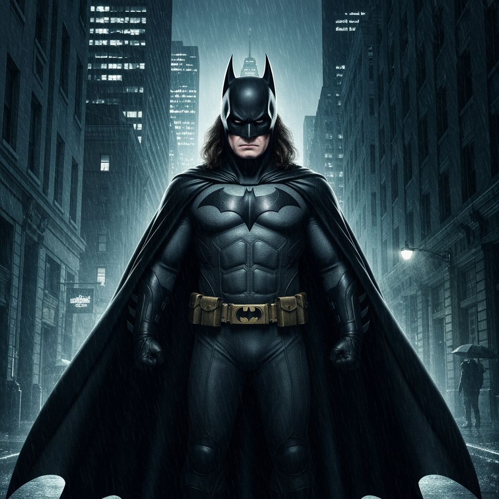 Dark Knight in Gotham Nightscape