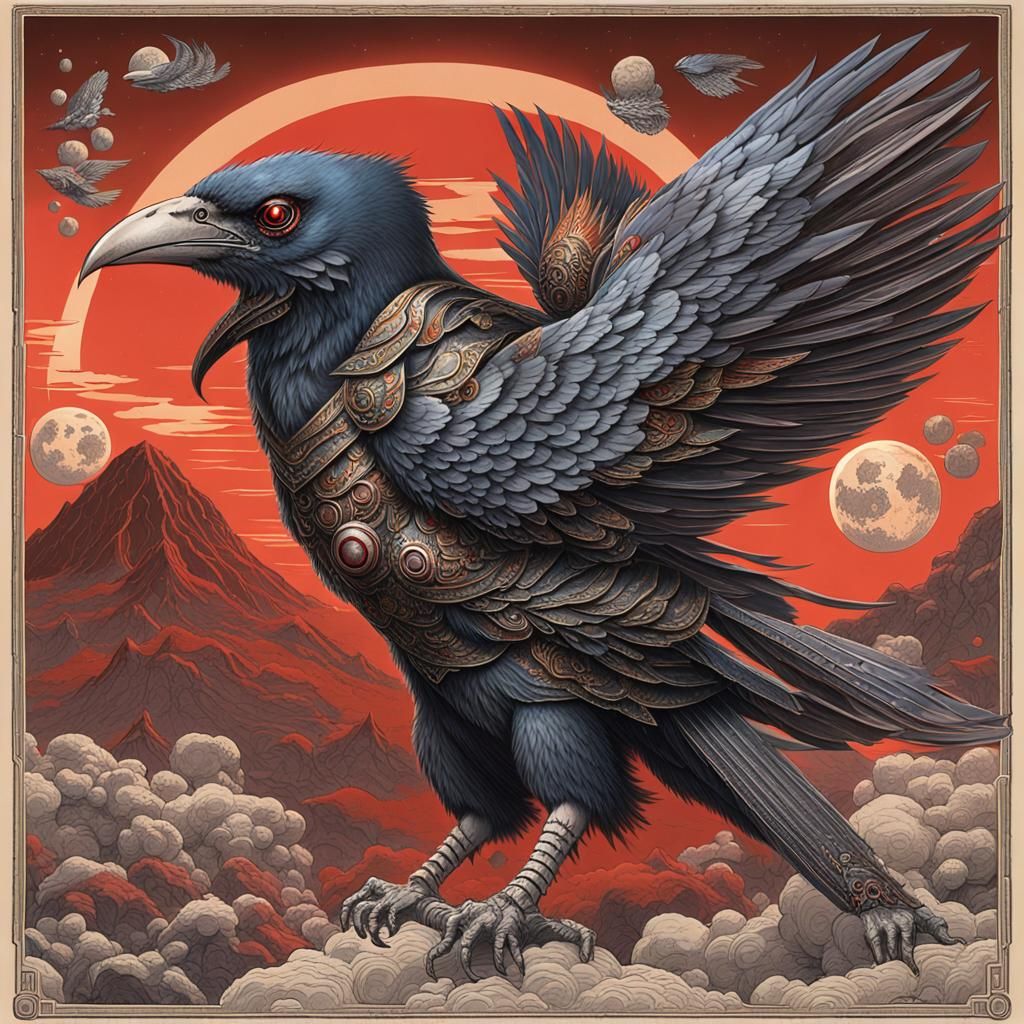 Alien Exoplanet with Glowing Thunderbird Creatures