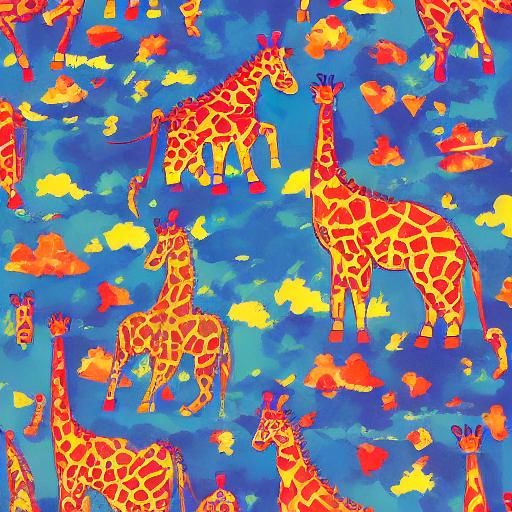 90s Retro Giraffe Anime Style