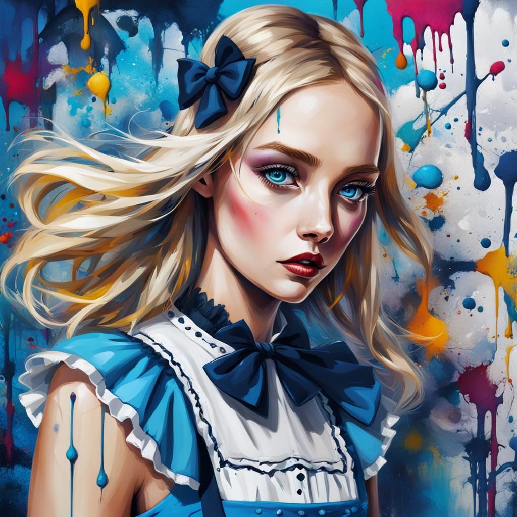 Alice in Wonderland Splash Art Graffiti