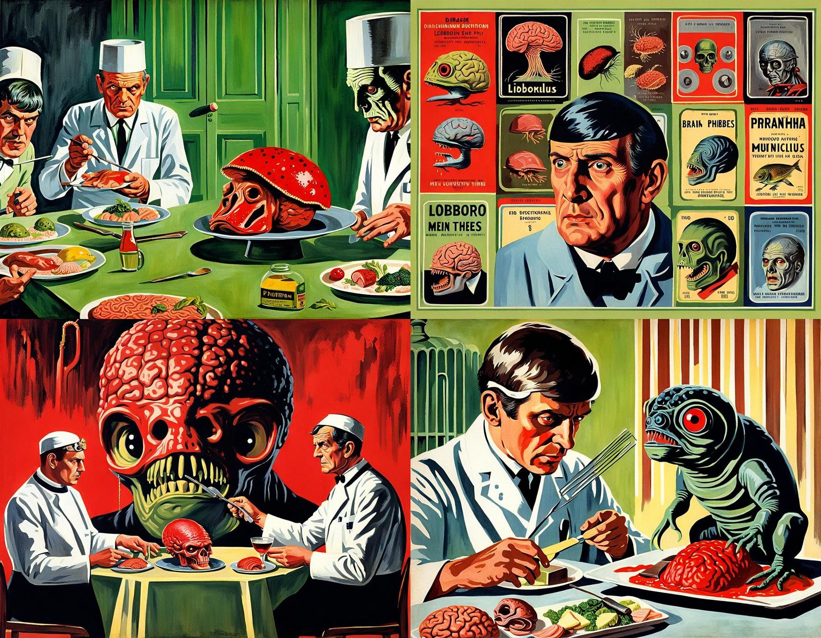 Retro Horror Movie Poster: Grotesque Animal Lobotomy