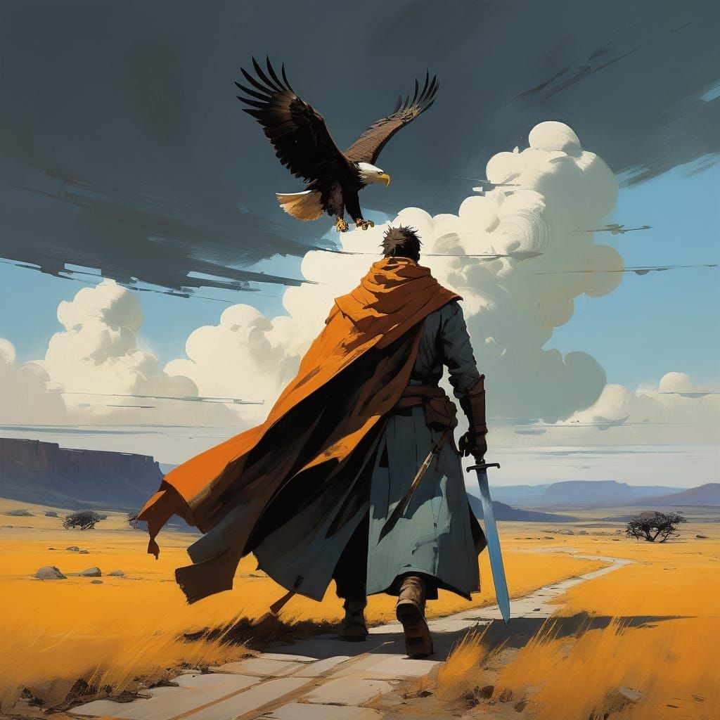 Confident Hero Embarks on a Journey to Triumph