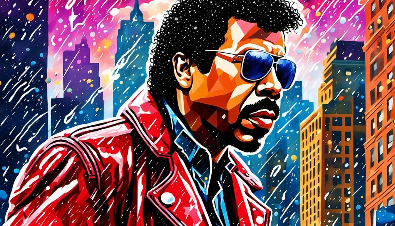 Singer in Red Jacket: Pop Art Watercolor Portrait