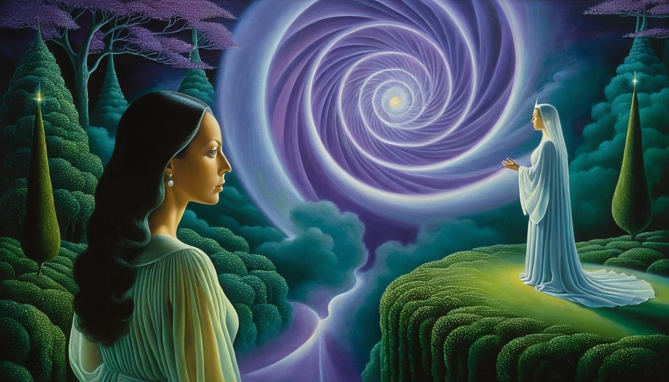 Surreal Psychic Disturbance in Ethereal Oil Painting