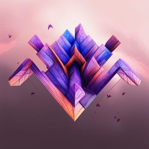 Detailed Watercolour Origami Concept Art