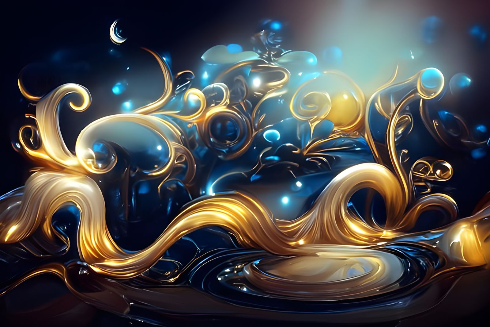 Magical Swirling Waves in Rococo Style