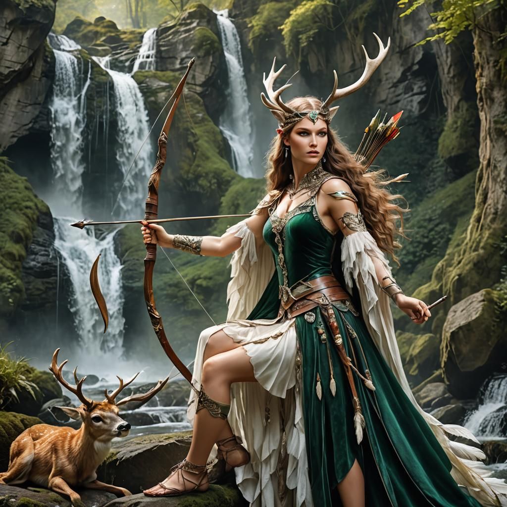 Diana, Goddess of the Hunt, as Digital Art