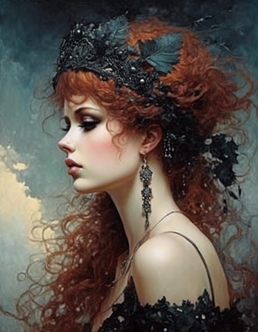 Emo Girl in Dark Surrealist Style