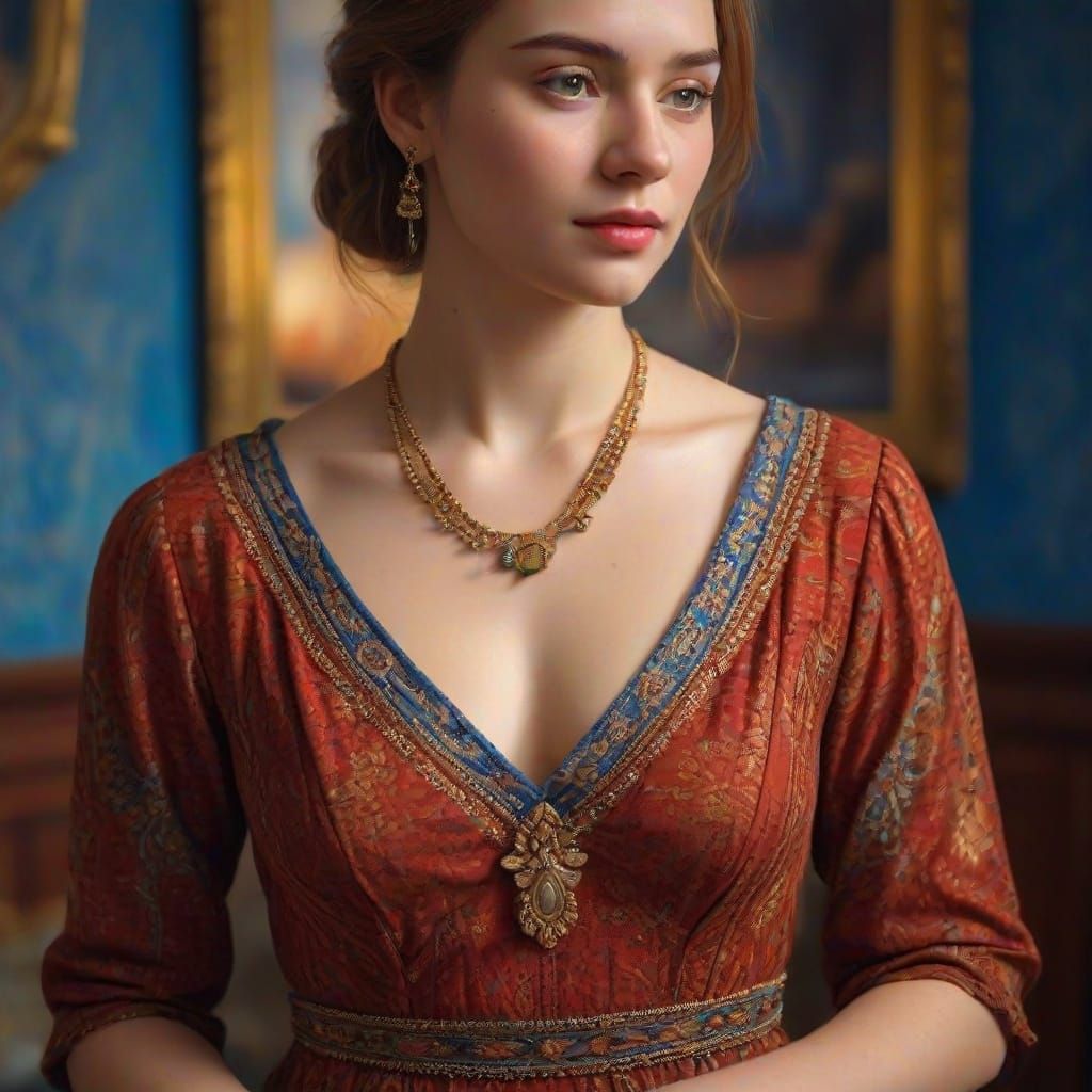 Brown, gold, blue, red