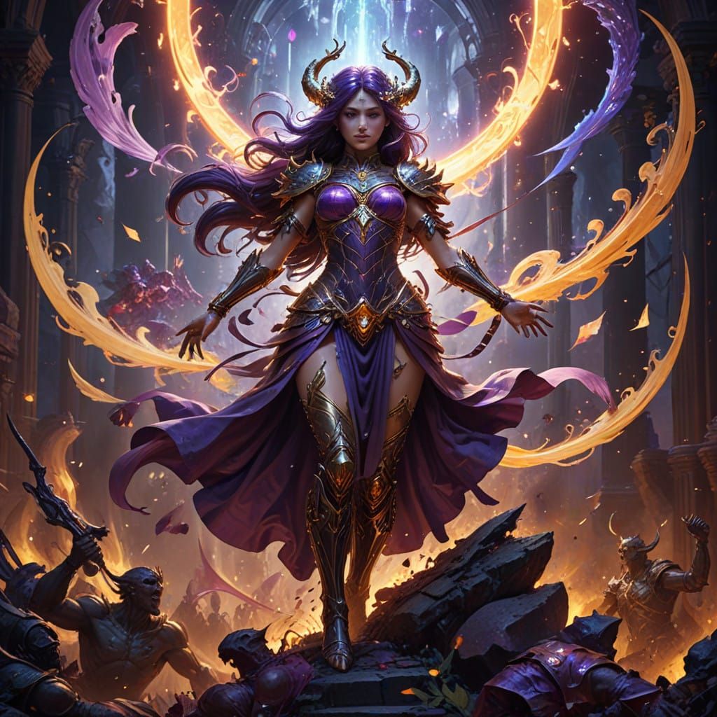 Epic Dark Fantasy Battle in Unknown Cosmos