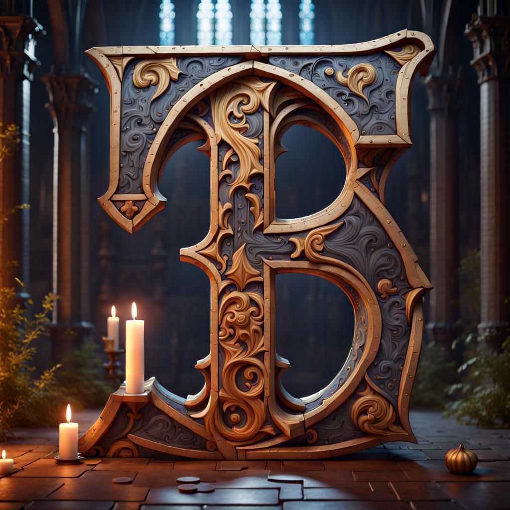 A gothic illuminated letter