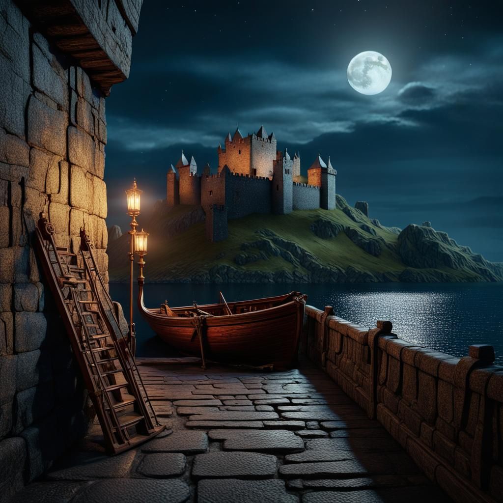 Crach an Craite Gazing at Viking Longboat