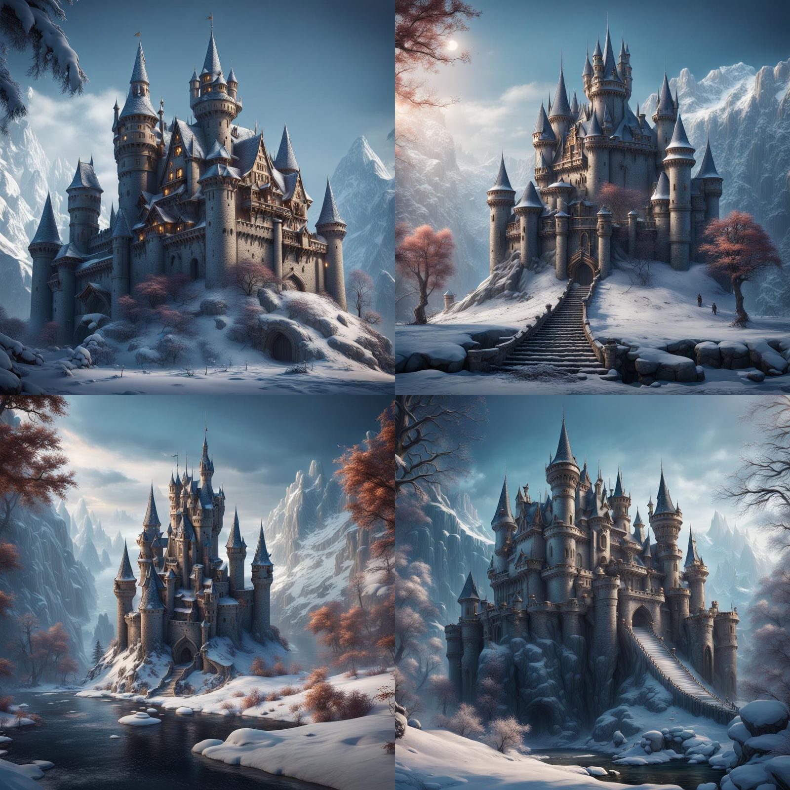 Fantastical Winter Castle Concept Art