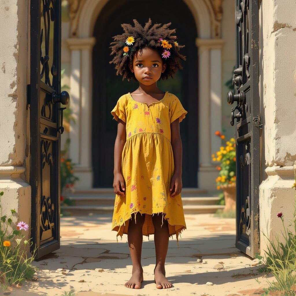 Homeless Girl Longs for Mansion Life in Matte Painting