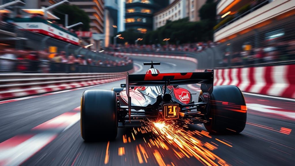 Formula 1 Car at Monaco Hairpin Turn