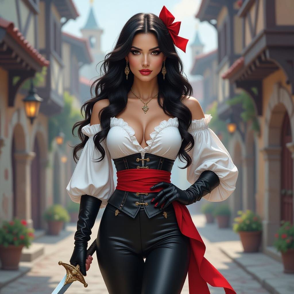 Fantasy Woman with Rapier in Frazetta Style