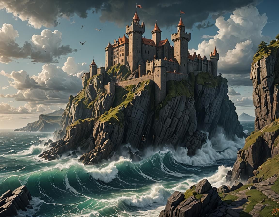 Cliffside Castle and Fort by Turbulent Ocean