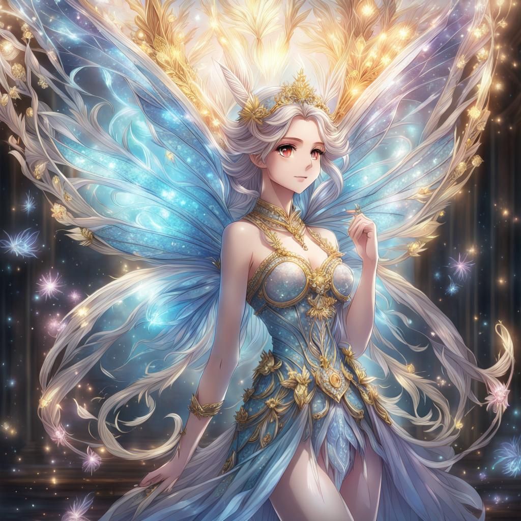 Translucent Crystal Fairy Radiating a Halo Glow