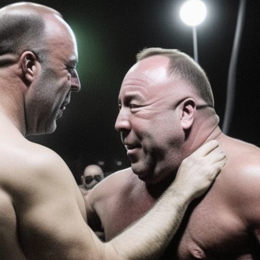 Shirtless Joe Rogan vs Alex Jones: Gorilla Fist Fight