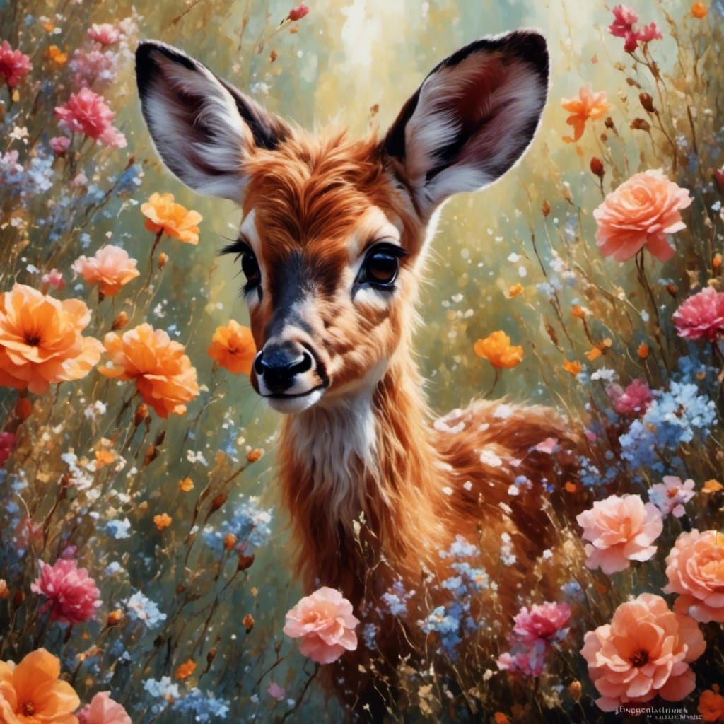 Cute Fawn in Hyperrealistic Style