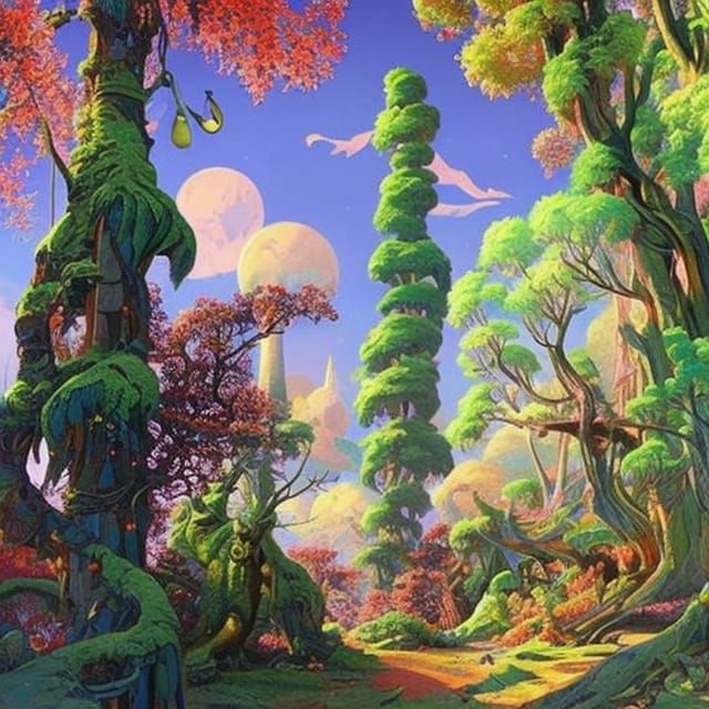 Enchanted Forest: Maximalist Gouache Watercolor Masterpiece