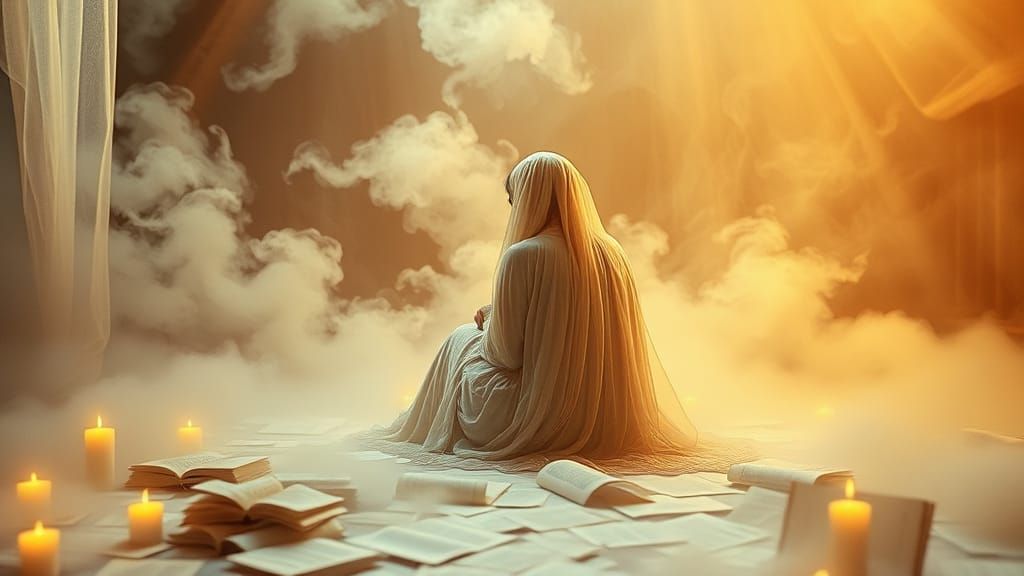 Dreamlike Figure in Soft Focus, Golden Light