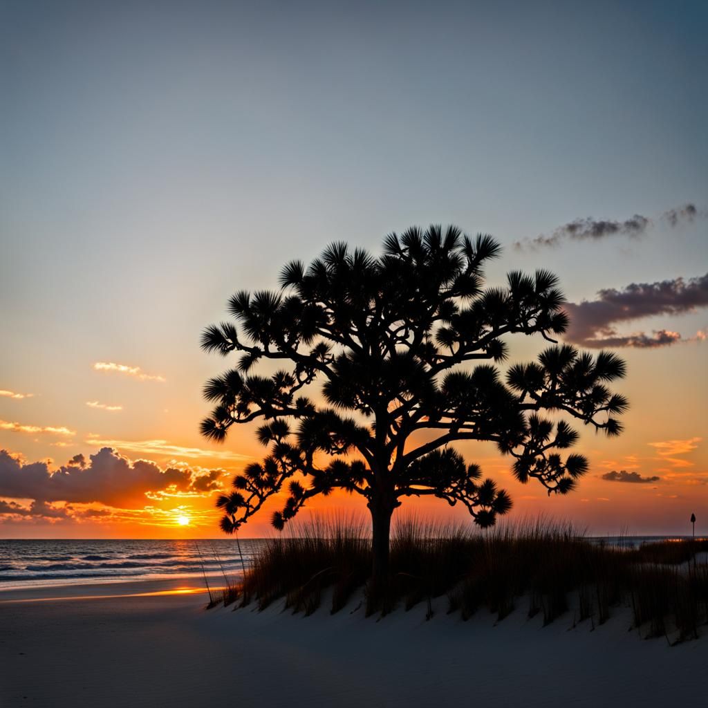 Myrtle Beach Sunset in Hyperrealistic Style