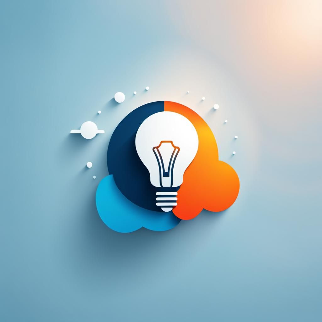 Futuristic Thought Bubble Icon in Bold Lines and Vibrant Col...