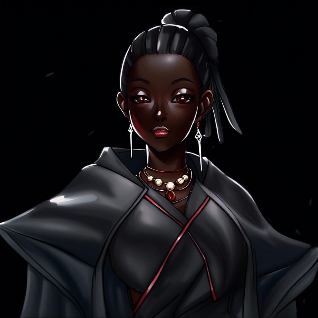 Dark Skinned Sith Warrior in Anime Style