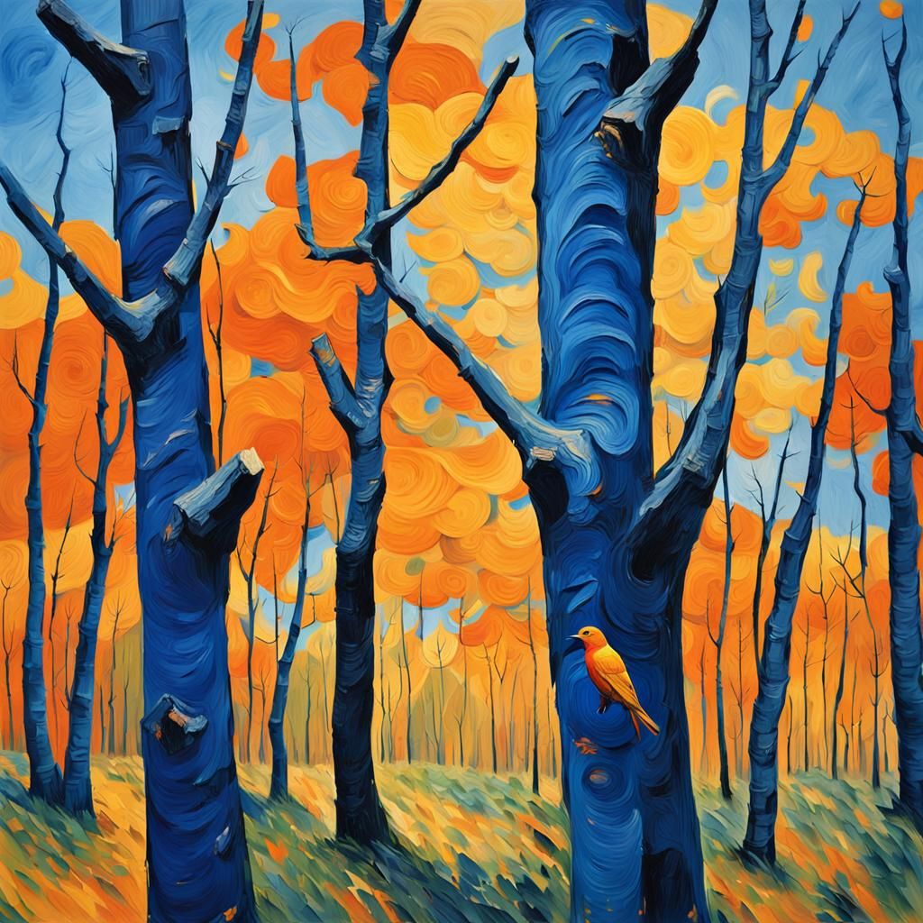 Expressive Tree Forms in Deep Blues and Oranges