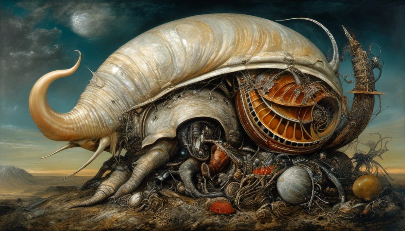 Albino Rhino Hermit Crab in Snail Shell