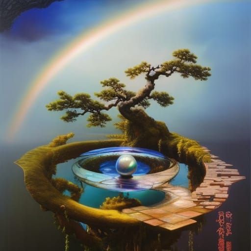 Intergalactic Galaxy with Hexagon Bridges, Ethereal Art