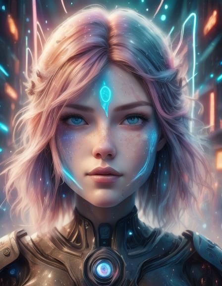 Futuristic Sci-Fi Portrait with Neon Details