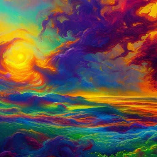 Surreal Dreamer Wakes in Expressionist Oil Painting