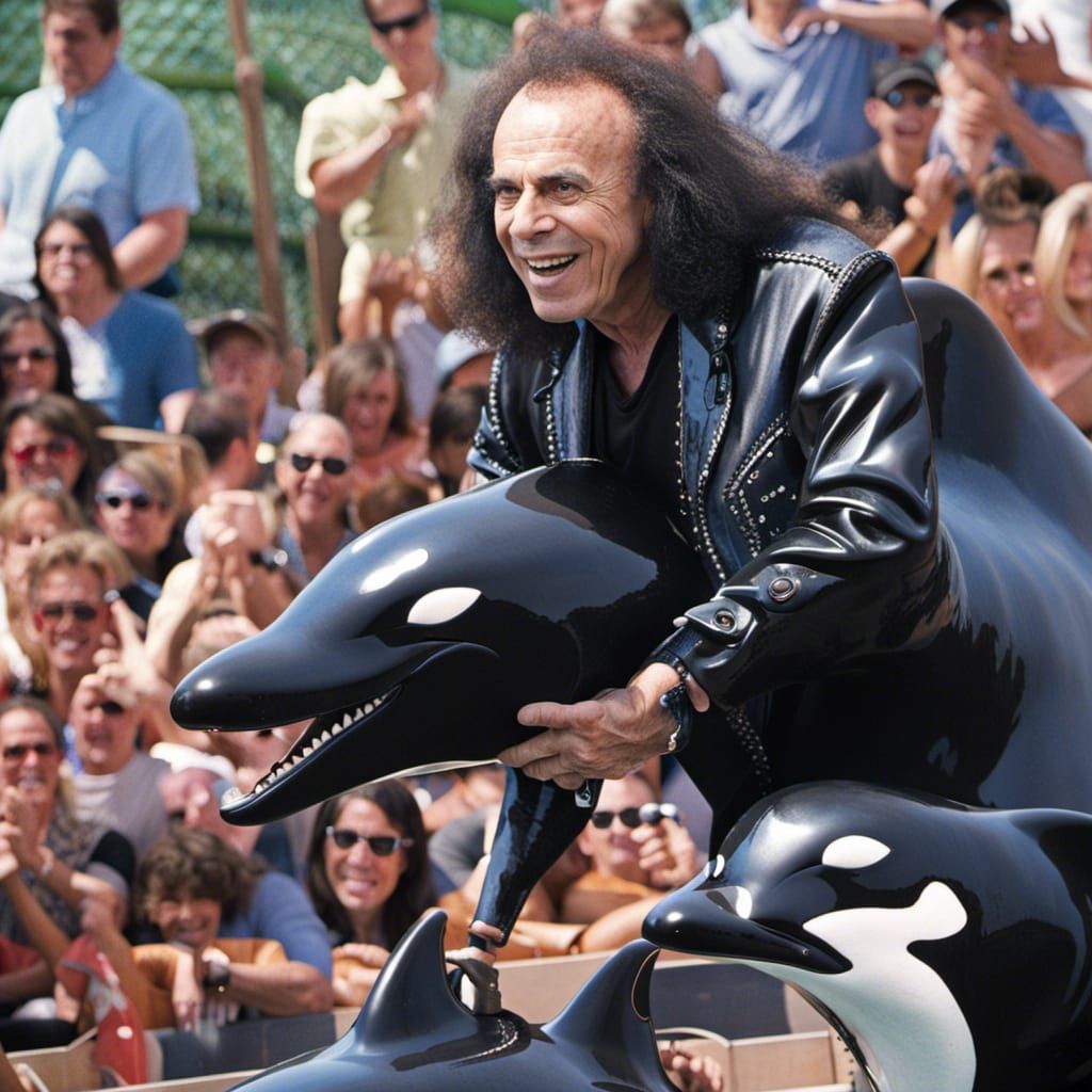 Ronnie James Dio Rides Shamu at Sea World