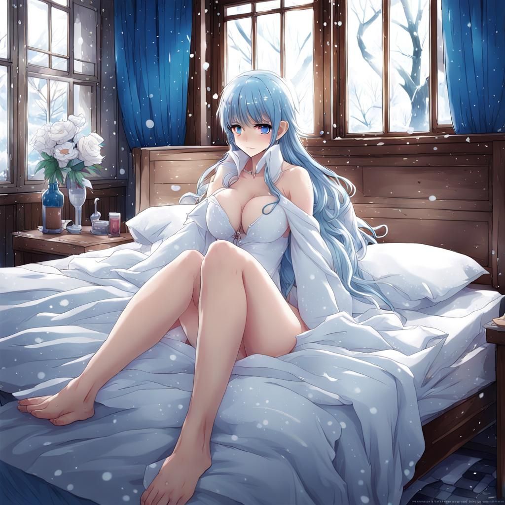 Wet Winter Princess in Anime Style