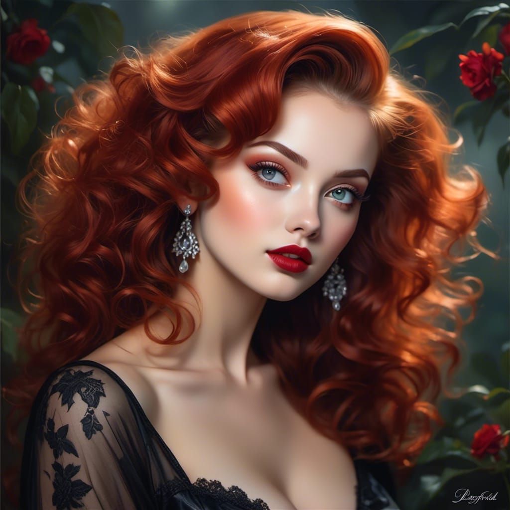 Gorgeous Woman Portrait in Noir Style