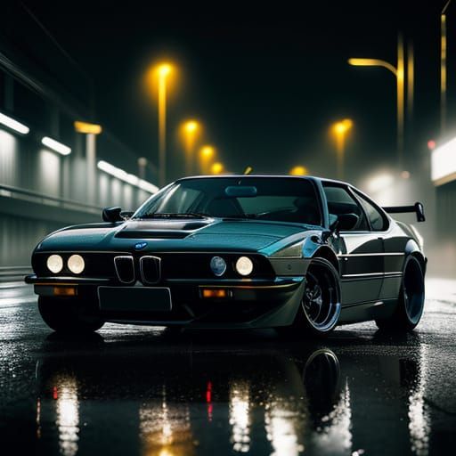 BMW M1 on Wet Road: Hyper-Realistic Automotive Photography