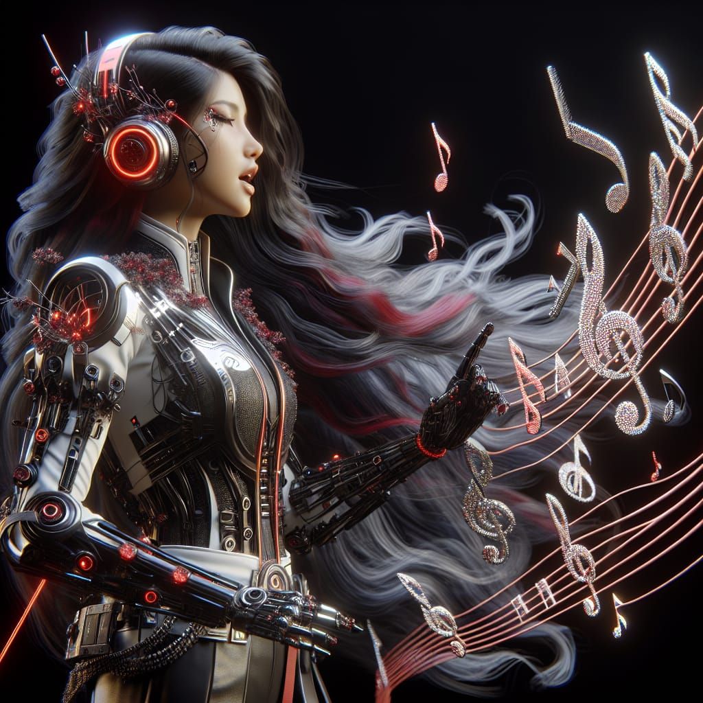 Hispanic Bard Singing with Musical Calligraphy