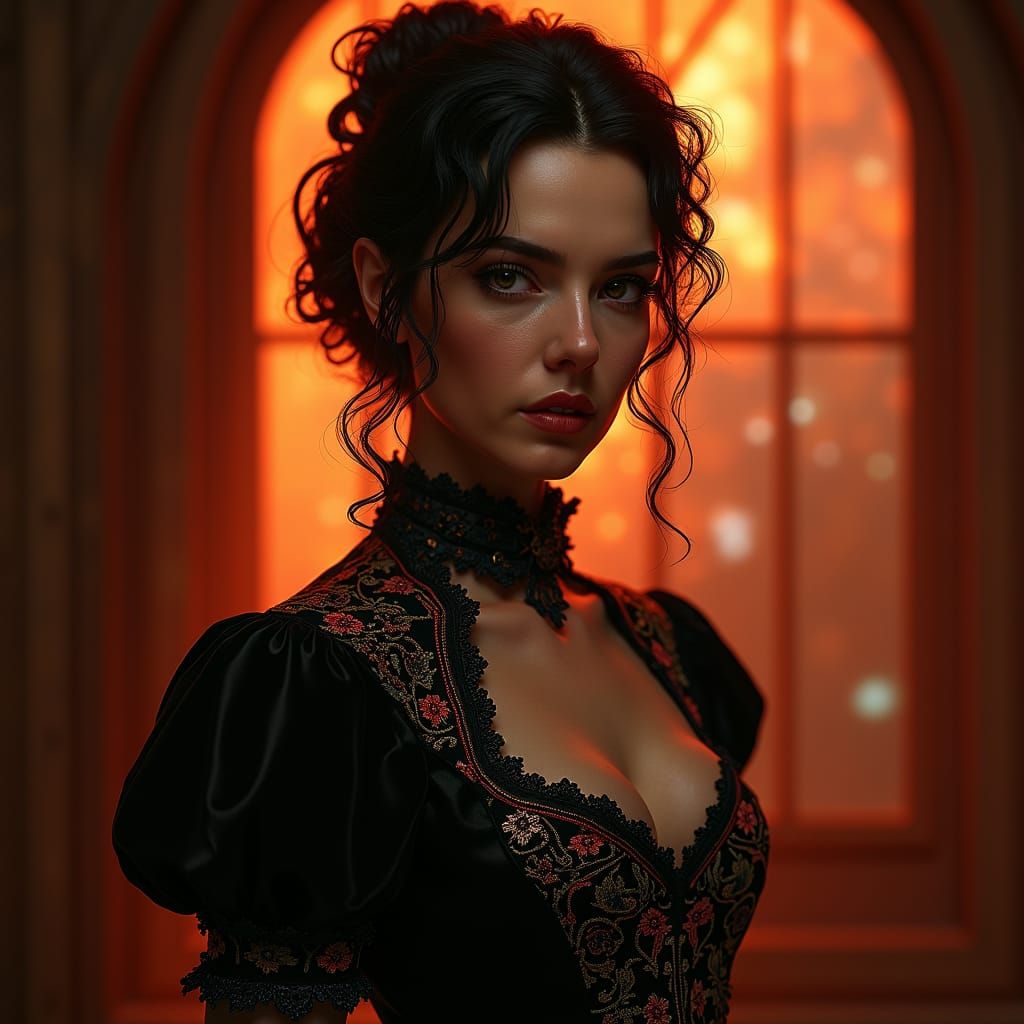 Mina Harker, Dracula, Brahm Stoker, head and shoulders portr...