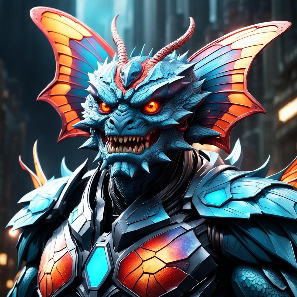 Hyperdetailed Kaiju Butterfly Portrait in 8k Resolution