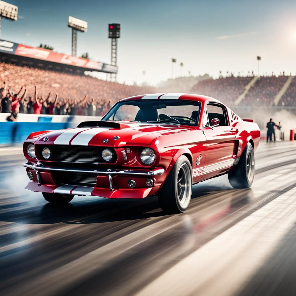 Red Shelby Mustang Wins Drag Race in 8K